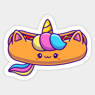 Cute Unicorn Hotdog Sticker